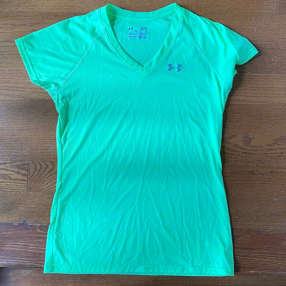 Under Armour lime green running shirt